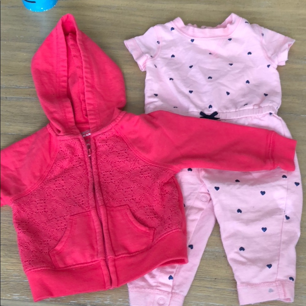 Jumper and hooded Zip up cardigan